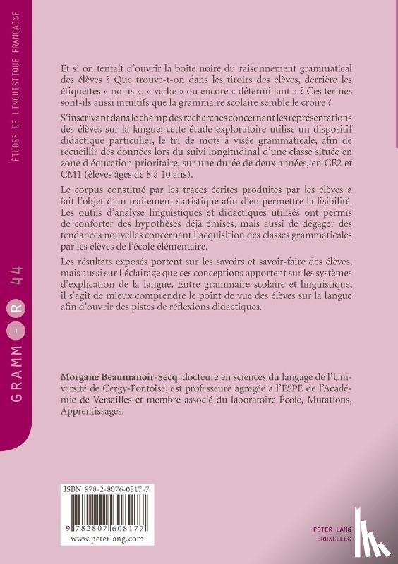 Beaumanoir-Secq, Morgane - Conceptualiser les classes de mots