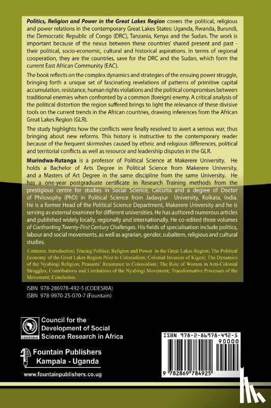 Murindwa-Rutanga - Politics, Religion and Power in the Great Lakes Region