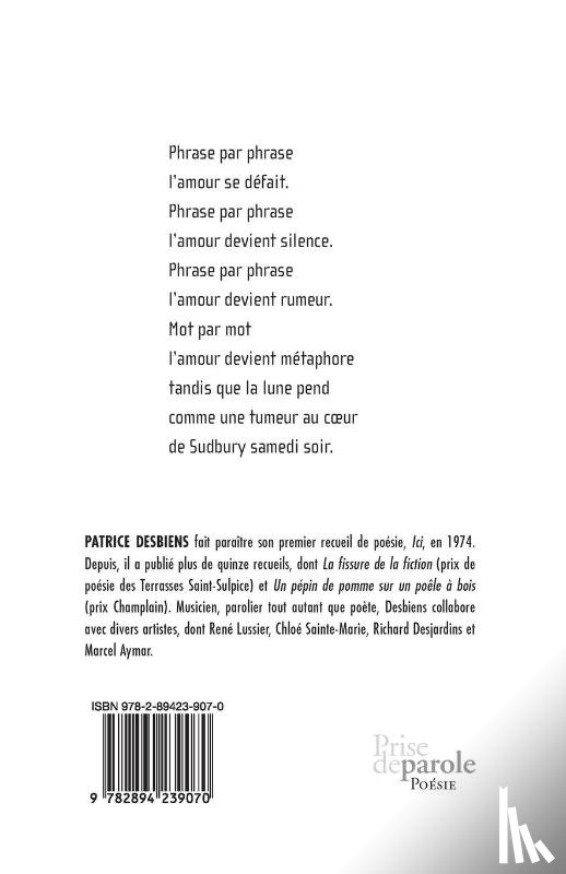 Desbiens, Patrice - Sudbury (Poemes 1979-1985)