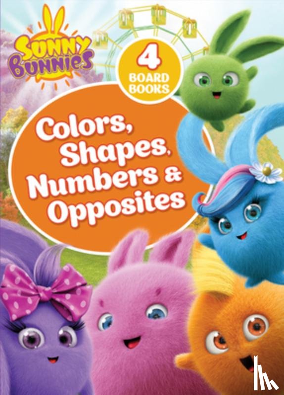 Crackboom! Books - Sunny Bunnies Book Set - My First 100 Words Concepts: Colors, Shapes, Numbers & Opposites Learning Books for 2-3 Year Olds 4-Book Board Set for Toddle