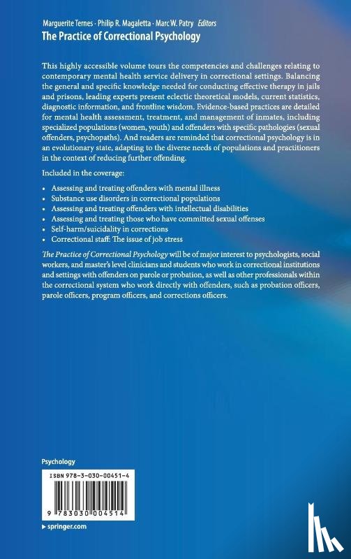  - The Practice of Correctional Psychology