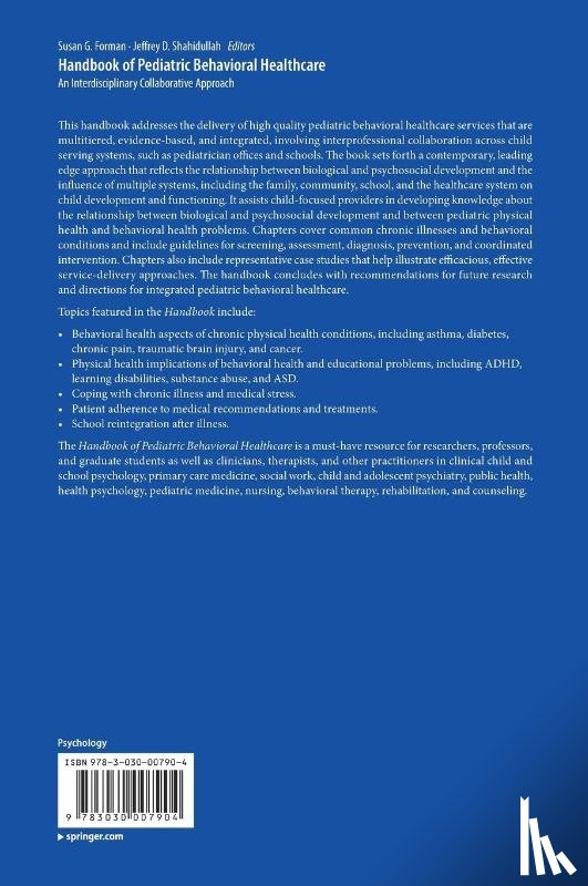 Susan G. Forman, Jeffrey D. Shahidullah - Handbook of Pediatric Behavioral Healthcare