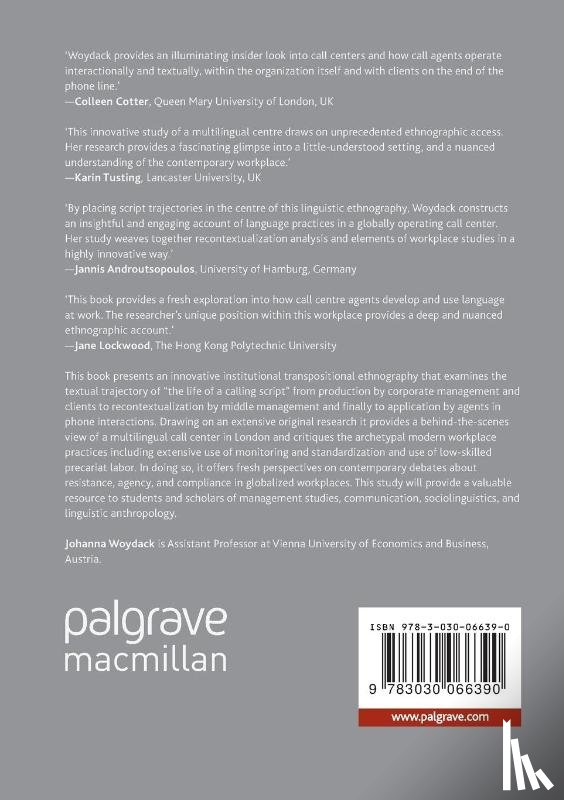 Woydack, Johanna - Linguistic Ethnography of a Multilingual Call Center