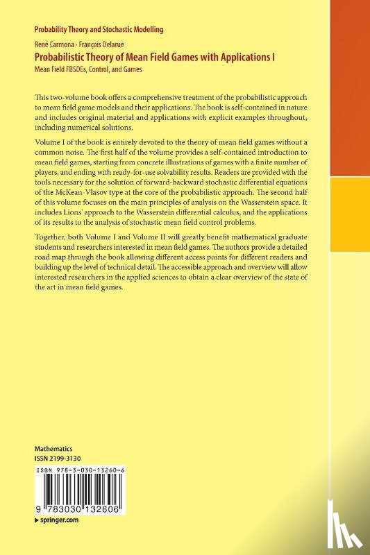 Carmona, Rene, Delarue, Francois - Probabilistic Theory of Mean Field Games with Applications I