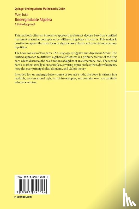 Bresar, Matej - Undergraduate Algebra