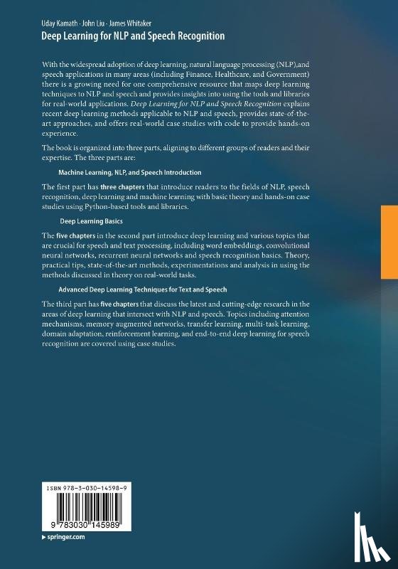 Kamath, Uday, Liu, John, Whitaker, James - Deep Learning for NLP and Speech Recognition