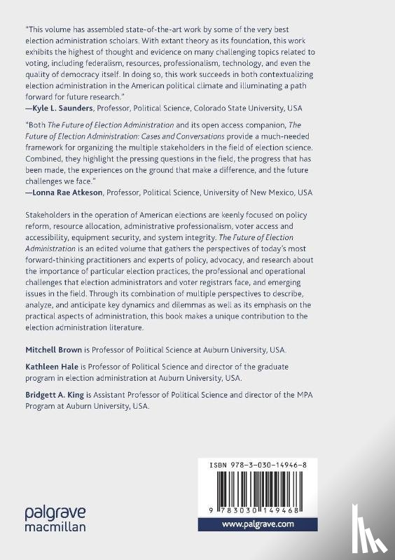  - The Future of Election Administration