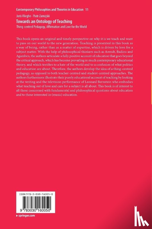 Vlieghe, Joris, Zamojski, Piotr - Towards an Ontology of Teaching