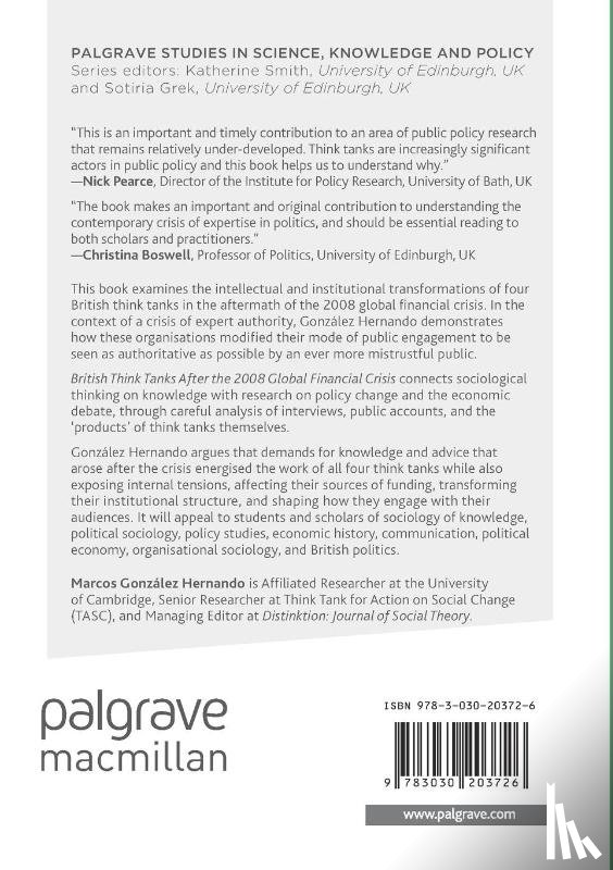 Gonzalez Hernando, Marcos - British Think Tanks After the 2008 Global Financial Crisis