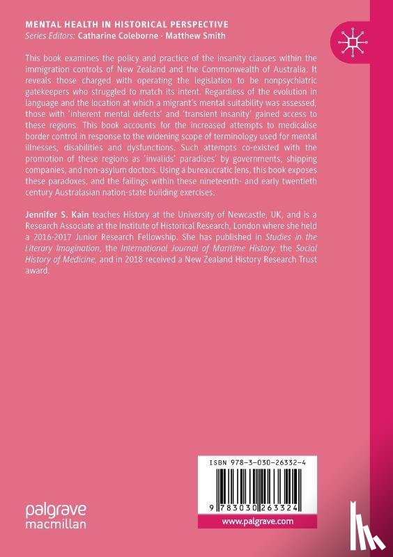 Kain, Jennifer S. - Insanity and Immigration Control in New Zealand and Australia, 1860–1930