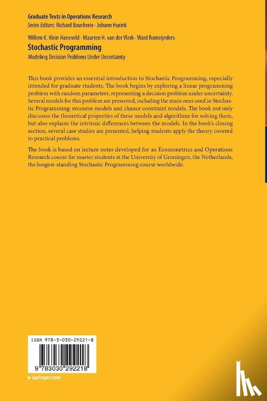 Klein Haneveld, Willem K., van der Vlerk, Maarten H., Romeijnders, Ward - Stochastic Programming