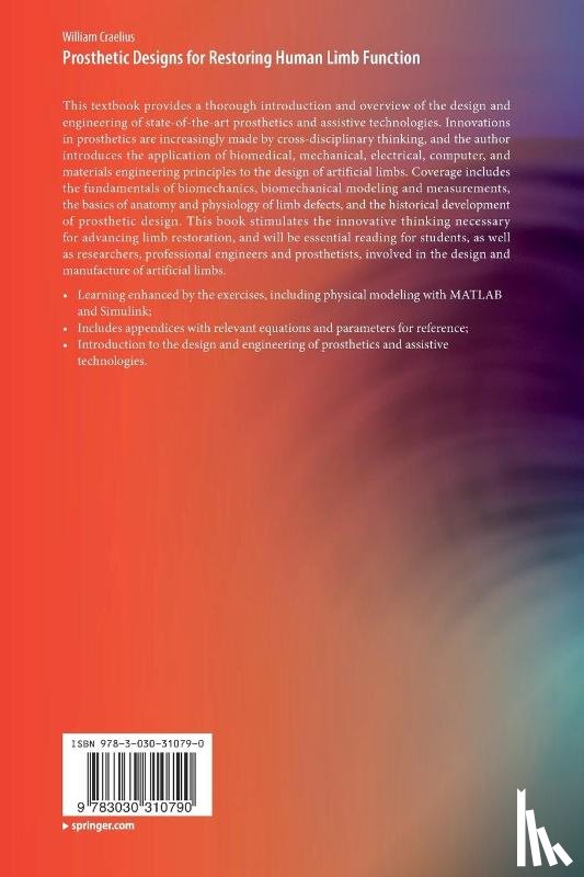 Craelius, William - Prosthetic Designs for Restoring Human Limb Function