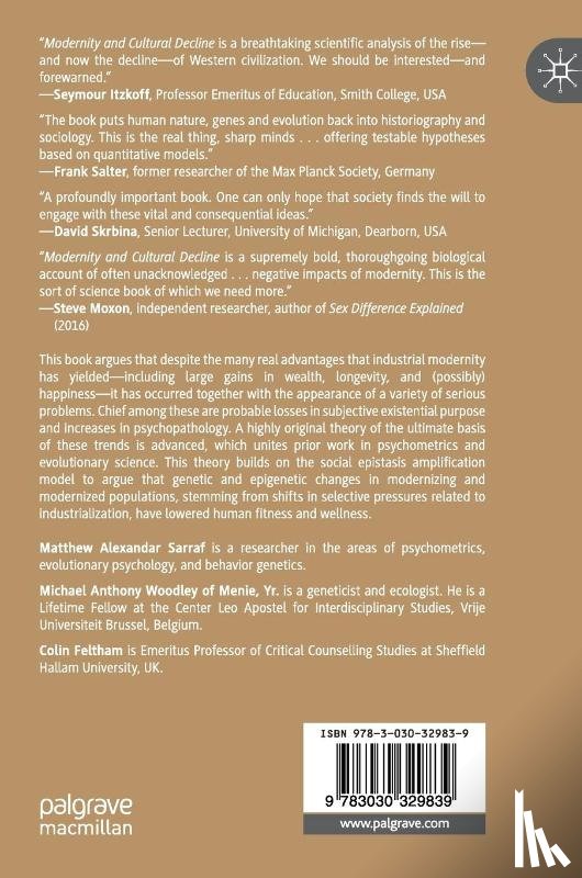 Sarraf, Matthew Alexandar, Woodley of Menie, Michael Anthony, Feltham, Colin - Modernity and Cultural Decline