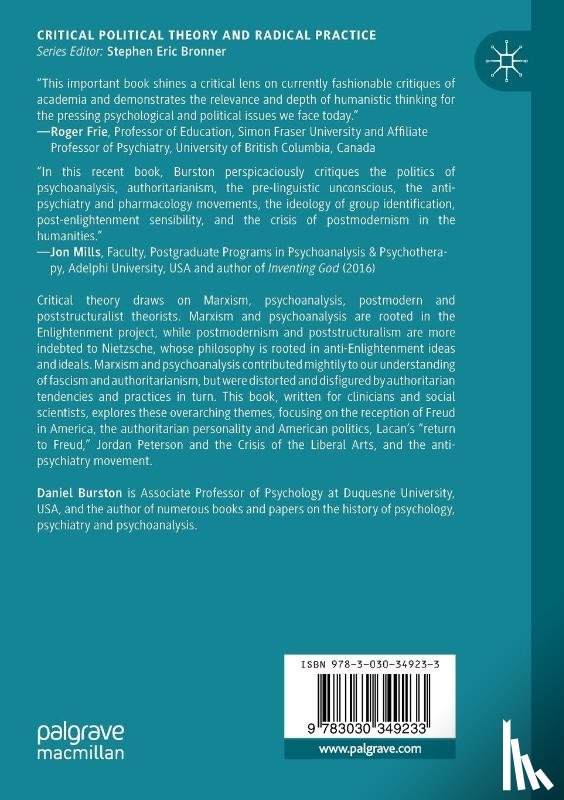 Burston, Daniel - Psychoanalysis, Politics and the Postmodern University