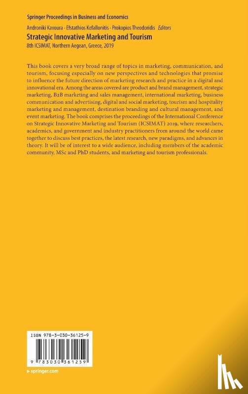  - Strategic Innovative Marketing and Tourism