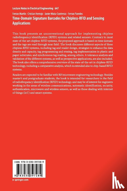 Martin, Ferran, Herrojo, Cristian, Mata-Contreras, Javier, Paredes, Ferran - Time-Domain Signature Barcodes for Chipless-RFID and Sensing Applications