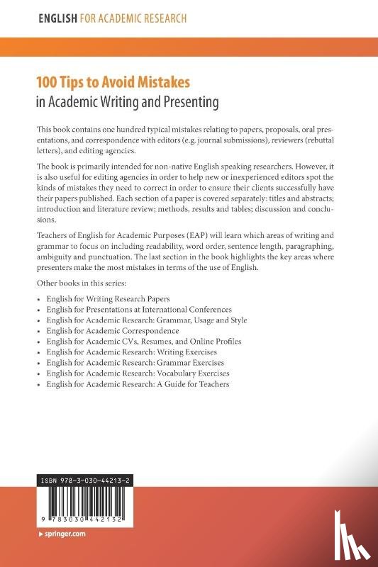 Wallwork, Adrian, Southern, Anna - 100 Tips to Avoid Mistakes in Academic Writing and Presenting