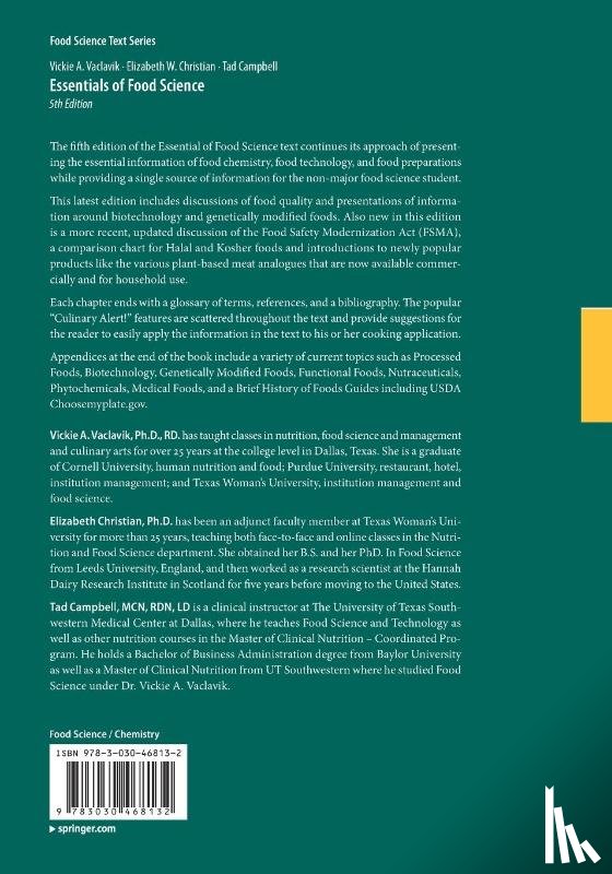 Vaclavik, Vickie A., Christian, Elizabeth W., Campbell, Tad - Essentials of Food Science