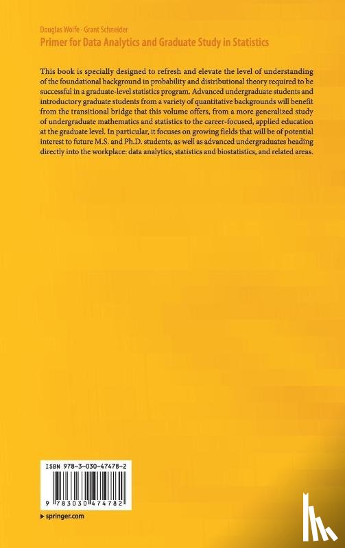 Wolfe, Douglas, Schneider, Grant - Primer for Data Analytics and Graduate Study in Statistics