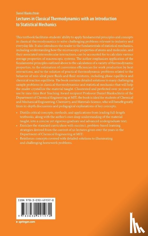 Blankschtein, Daniel - Lectures in Classical Thermodynamics with an Introduction to Statistical Mechanics
