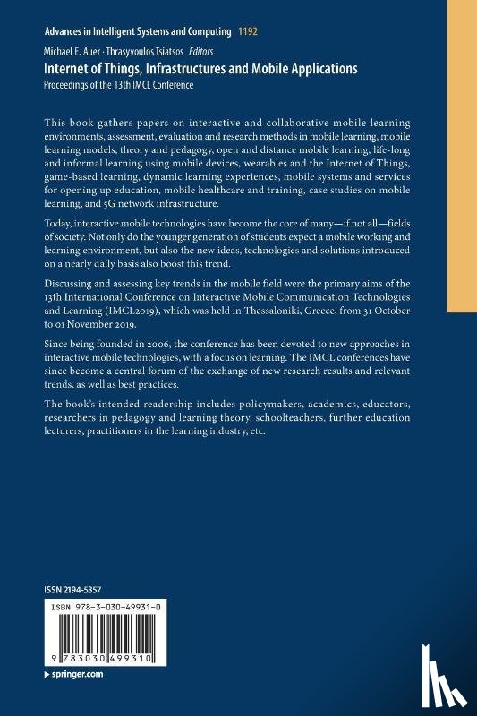  - Internet of Things, Infrastructures and Mobile Applications