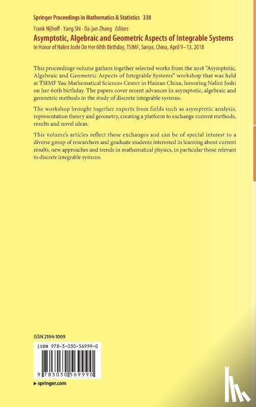  - Asymptotic, Algebraic and Geometric Aspects of Integrable Systems