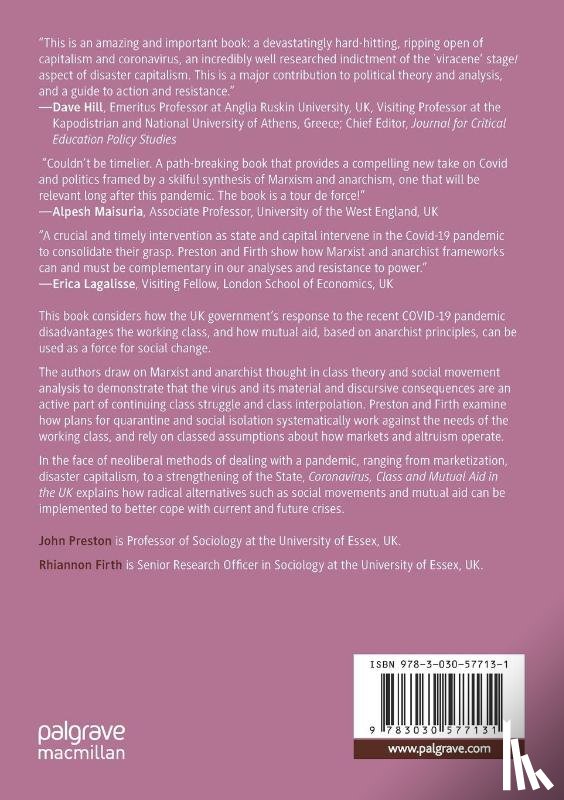 Preston, John, Firth, Rhiannon - Coronavirus, Class and Mutual Aid in the United Kingdom