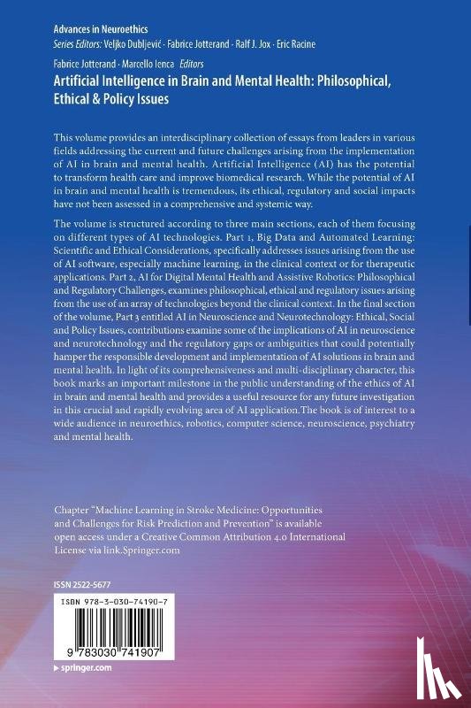  - Artificial Intelligence in Brain and Mental Health: Philosophical, Ethical & Policy Issues