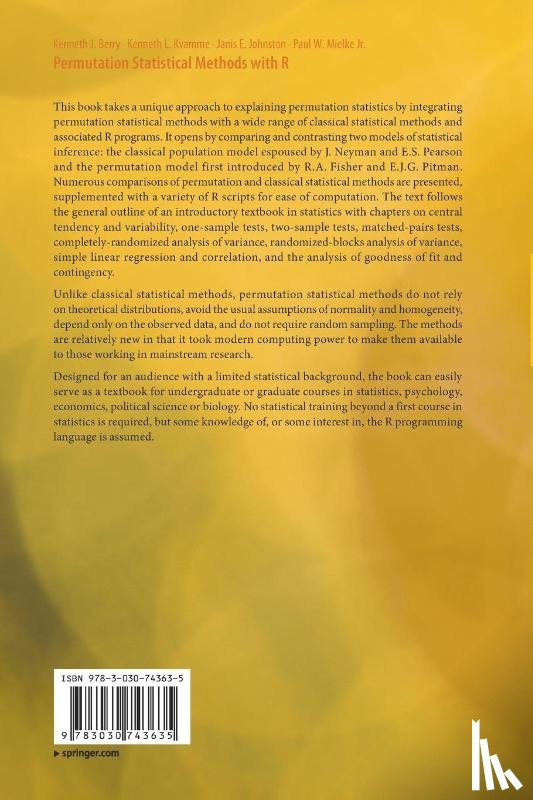 Berry, Kenneth J., Kvamme, Kenneth L., Johnston, Janis E., Mielke, Jr. - Permutation Statistical Methods with R