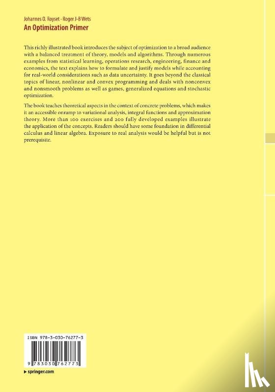 Royset, Johannes O., Wets, Roger J-B - An Optimization Primer