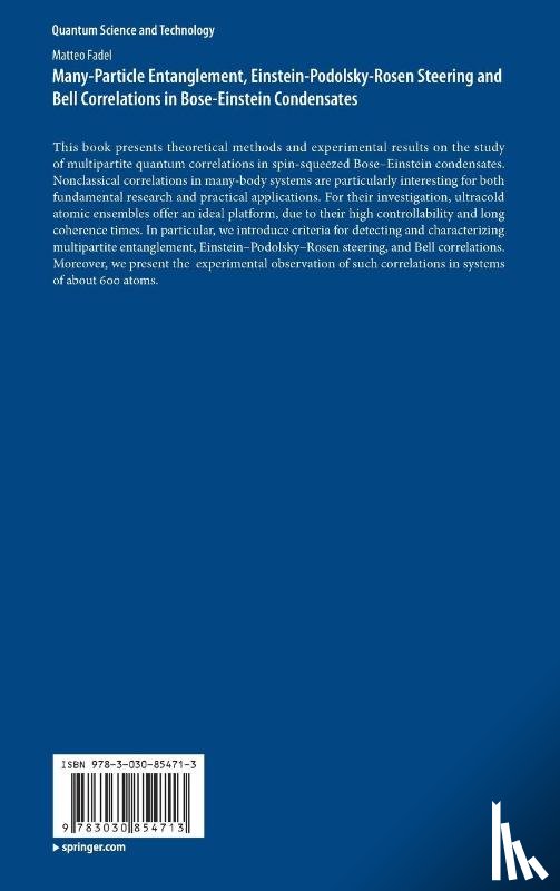 Fadel, Matteo - Many-Particle Entanglement, Einstein-Podolsky-Rosen Steering and Bell Correlations in Bose-Einstein Condensates