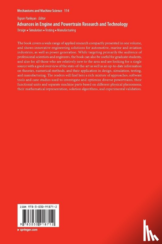  - Advances in Engine and Powertrain Research and Technology