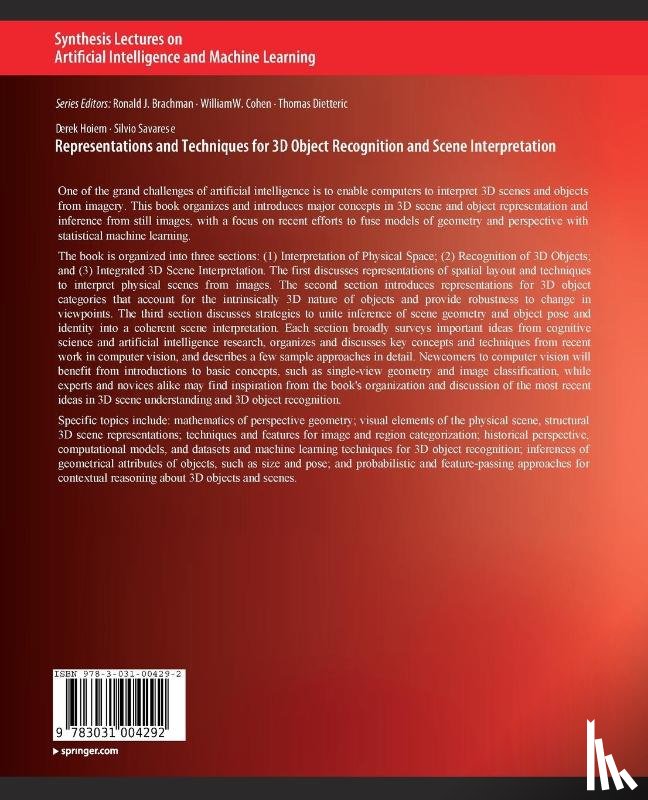 Hoiem, Derek, Savarese, Silvio - Representations and Techniques for 3D Object Recognition and Scene Interpretation