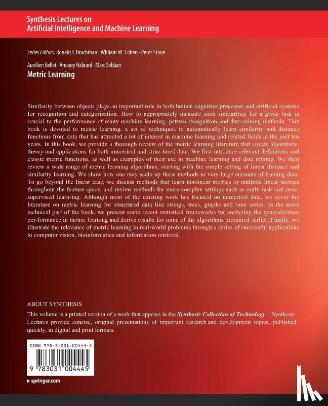 Bellet, Aurelien, Habrard, Amaury, Sebban, Marc - Metric Learning