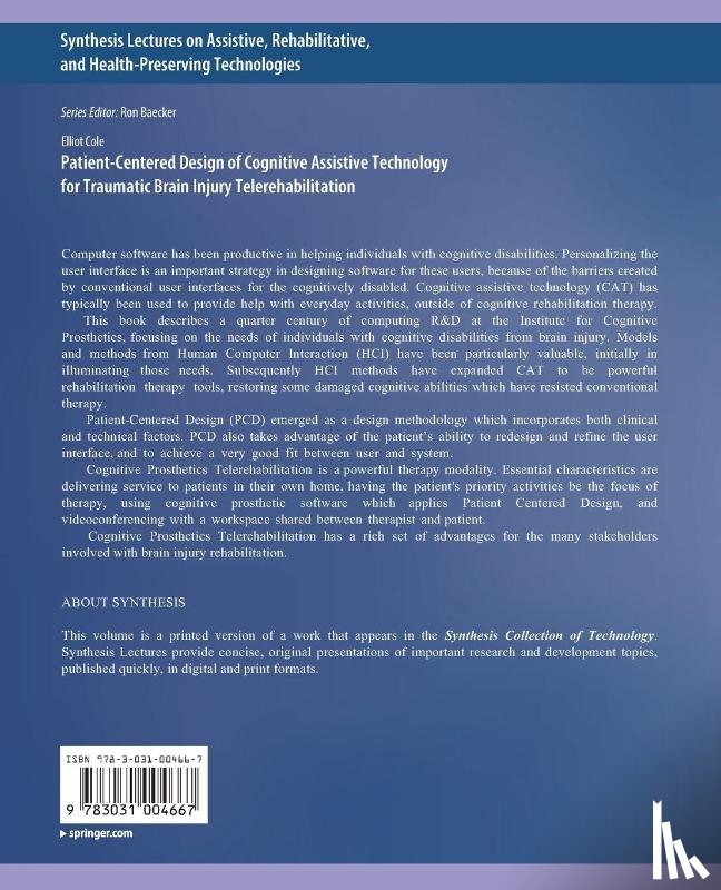 Cole, Elliot - Patient-Centered Design of Cognitive Assistive Technology for Traumatic Brain Injury Telerehabilitation