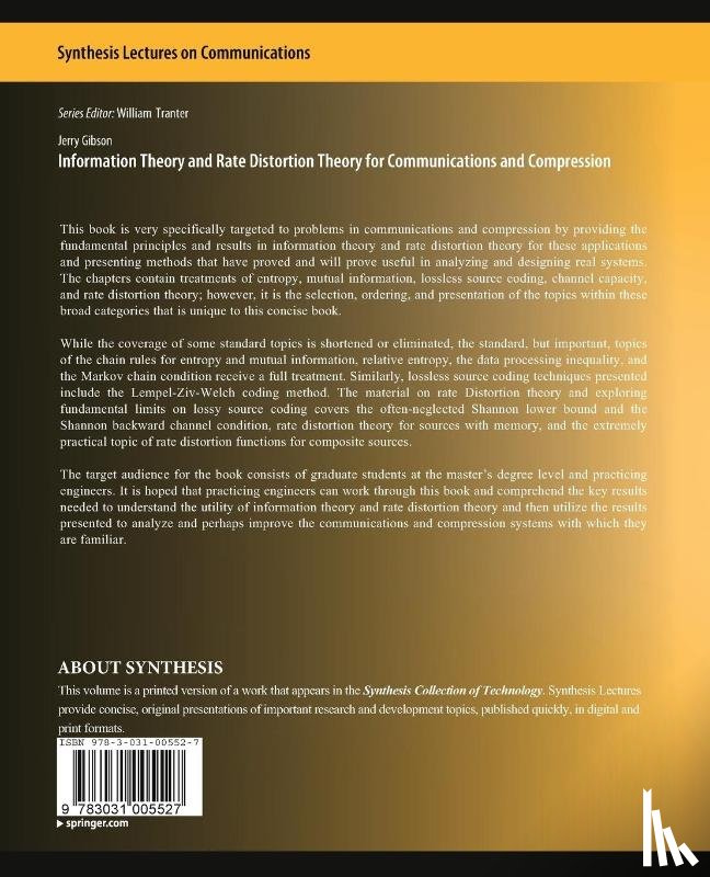 Gibson, Jerry - Information Theory and Rate Distortion Theory for Communications and Compression