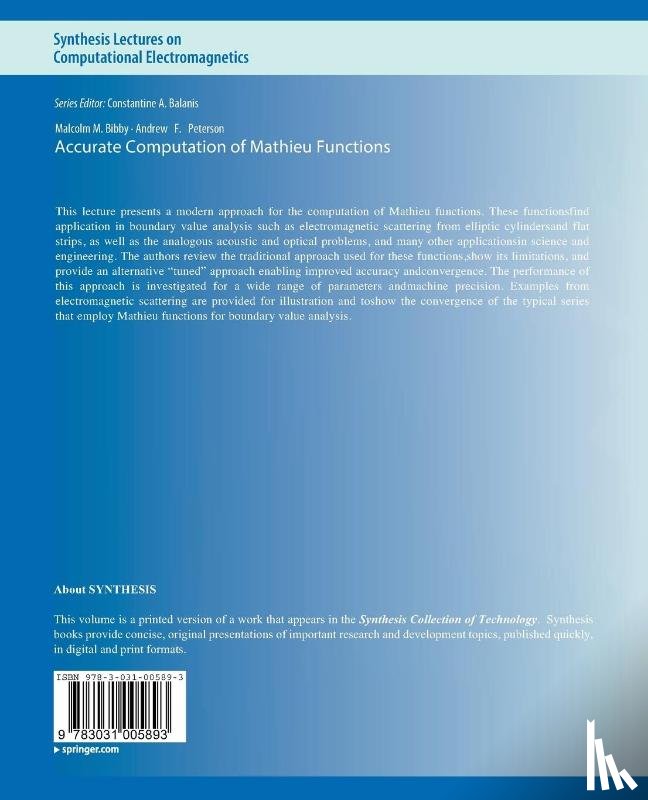 Peterson, Andrew, Bibby, Malcolm - Accurate Computation of Mathieu Functions