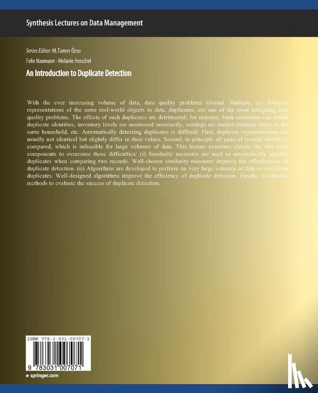 Nauman, Felix, Herschel, Melanie - An Introduction to Duplicate Detection