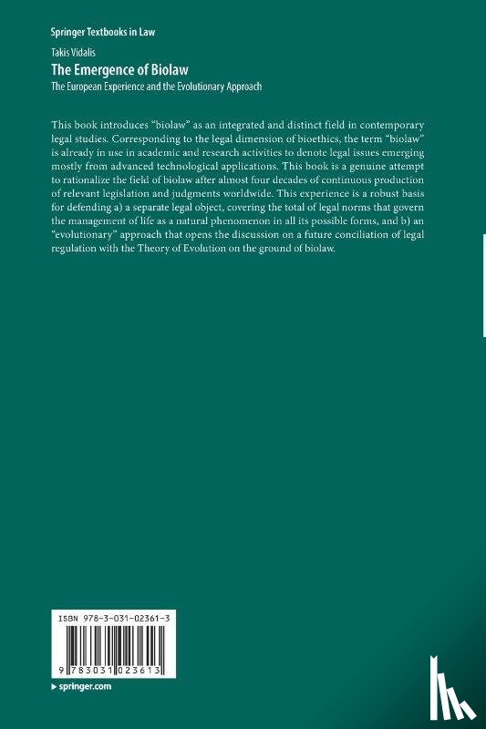 Vidalis, Takis - The Emergence of Biolaw