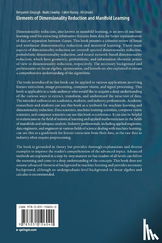 Ghojogh, Benyamin, Crowley, Mark, Karray, Fakhri, Ghodsi, Ali - Elements of Dimensionality Reduction and Manifold Learning