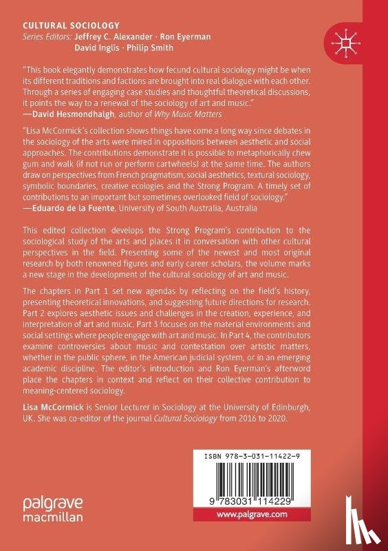  - The Cultural Sociology of Art and Music