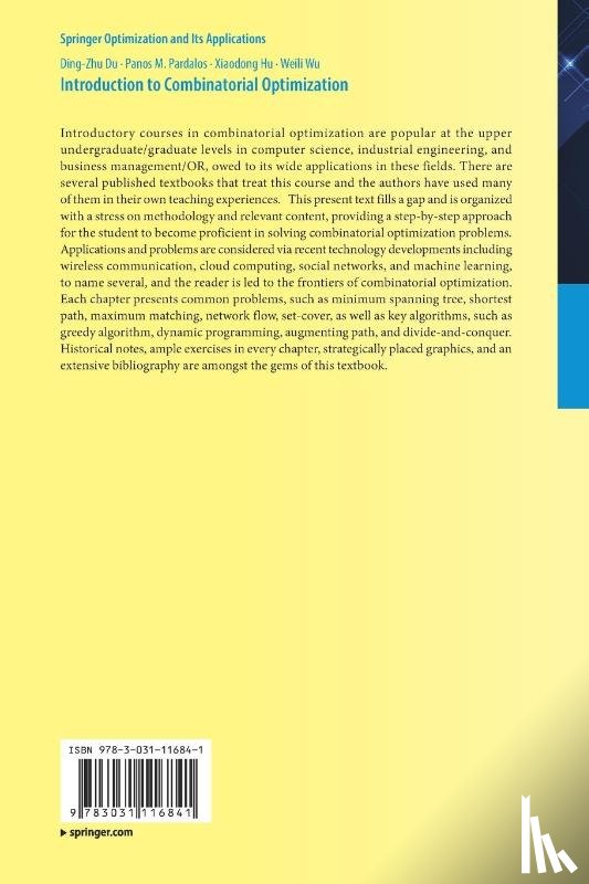 Du, Ding-Zhu, Pardalos, Panos M., Hu, Xiaodong, Wu, Weili - Introduction to Combinatorial Optimization