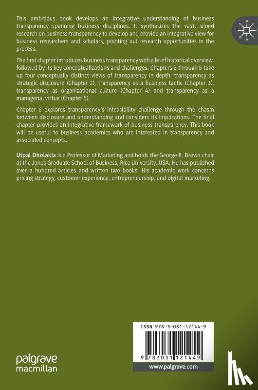 Dholakia, Utpal - Transparency in Business