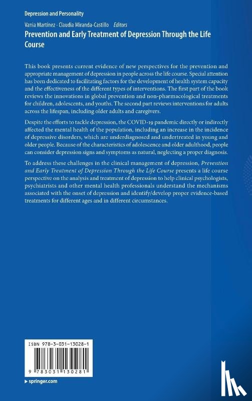  - Prevention and Early Treatment of Depression Through the Life Course