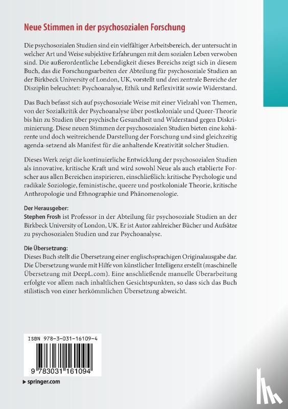  - Neue Stimmen in der psychosozialen Forschung