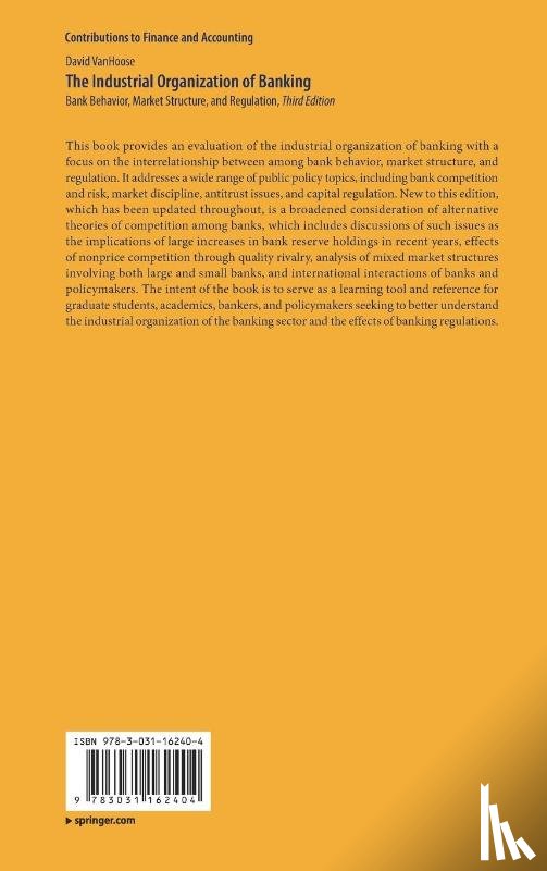 VanHoose, David - The Industrial Organization of Banking