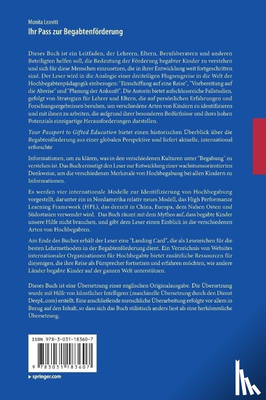Leavitt, Monita - Ihr Pass zur Begabtenförderung