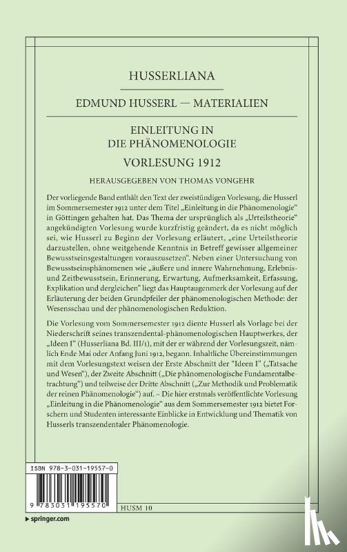 Husserl, Edmund - Einleitung in die Phanomenologie
