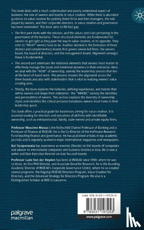 Massa, Massimo, Taraporevala, Kai, Van der Heyden, Ludo - Value Creation for Owners and Directors