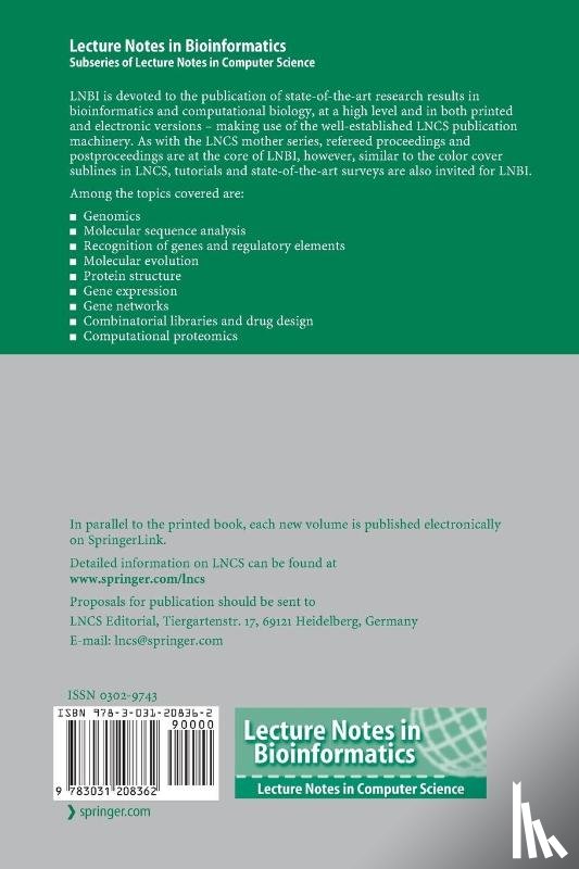  - Computational Intelligence Methods for Bioinformatics and Biostatistics